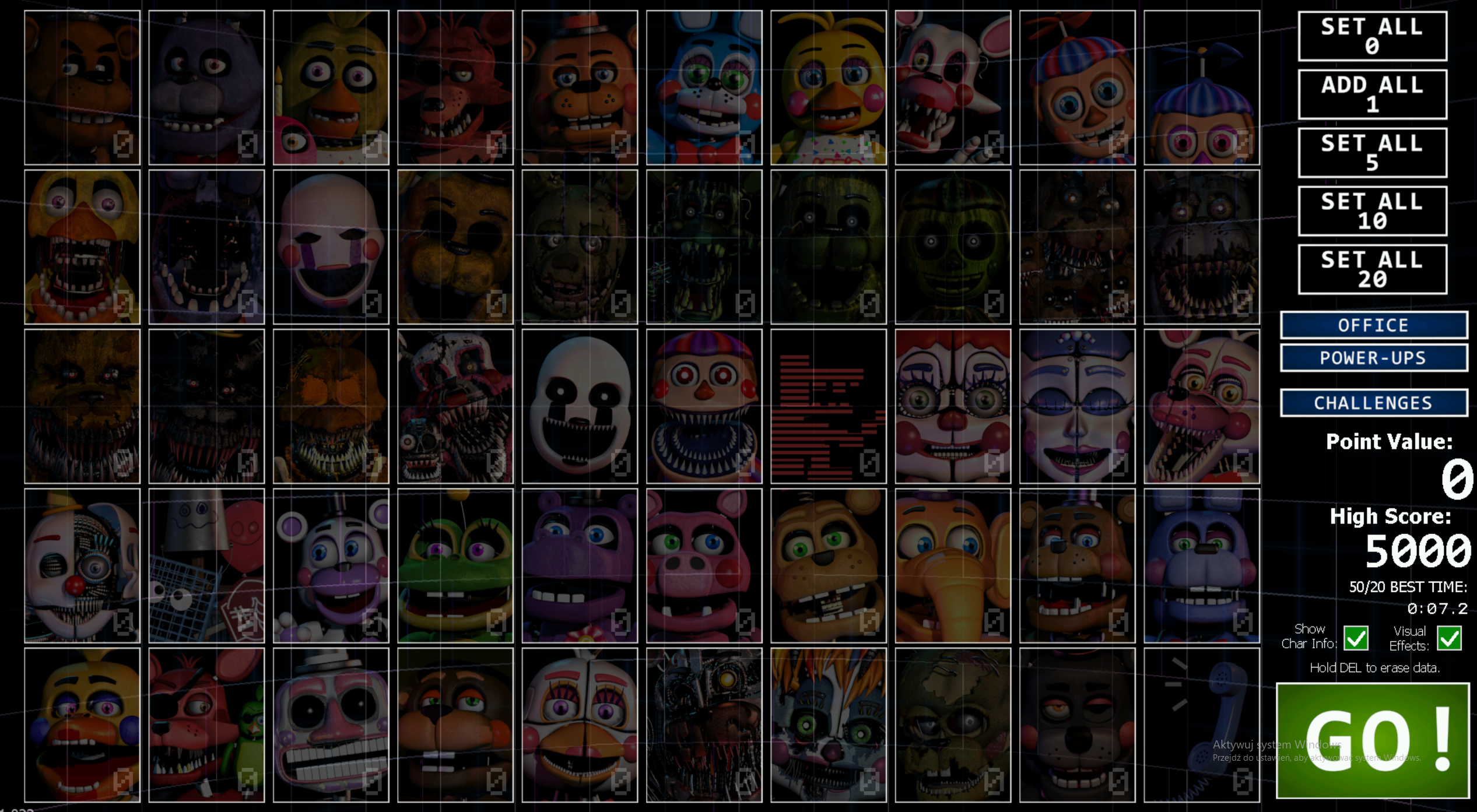 menu gry Ultimate Custom Night